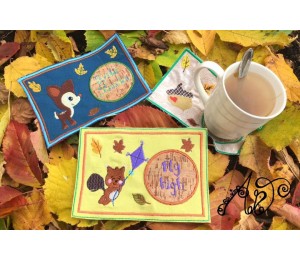 Stickdserie - ITH Mug Rugs Herbst